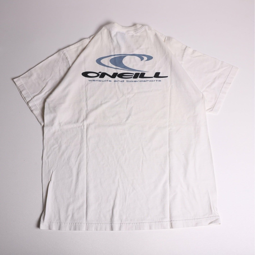 Vintage 90s O'Neill USA Graphic T-Shirt Mens XL White Surf Wetsuits Boardshorts